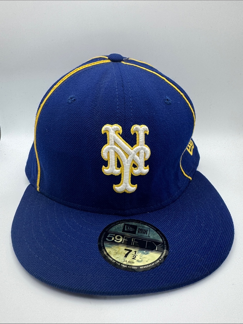 New Era MLB New York Mets 59FIFTY Blue Fitted Cap Hat Size 7 1/2 Royal Blue